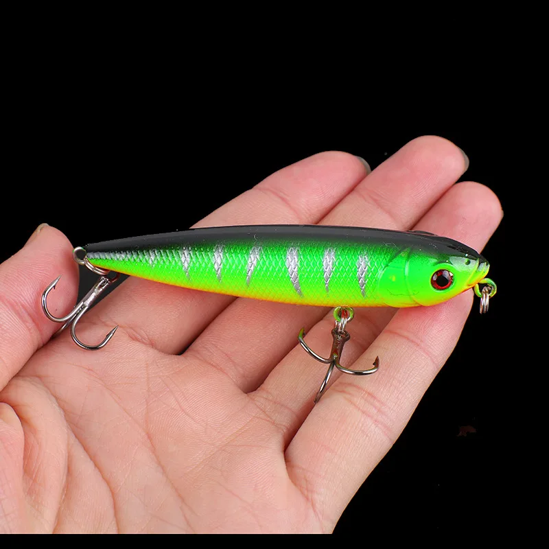 

1Pcs 8cm 10g Topwater Wobbler 3D Eyes Fishing Lure Minnow Hard Bait 3 Fish Hooks Crankbait Floating Fishing Tackle