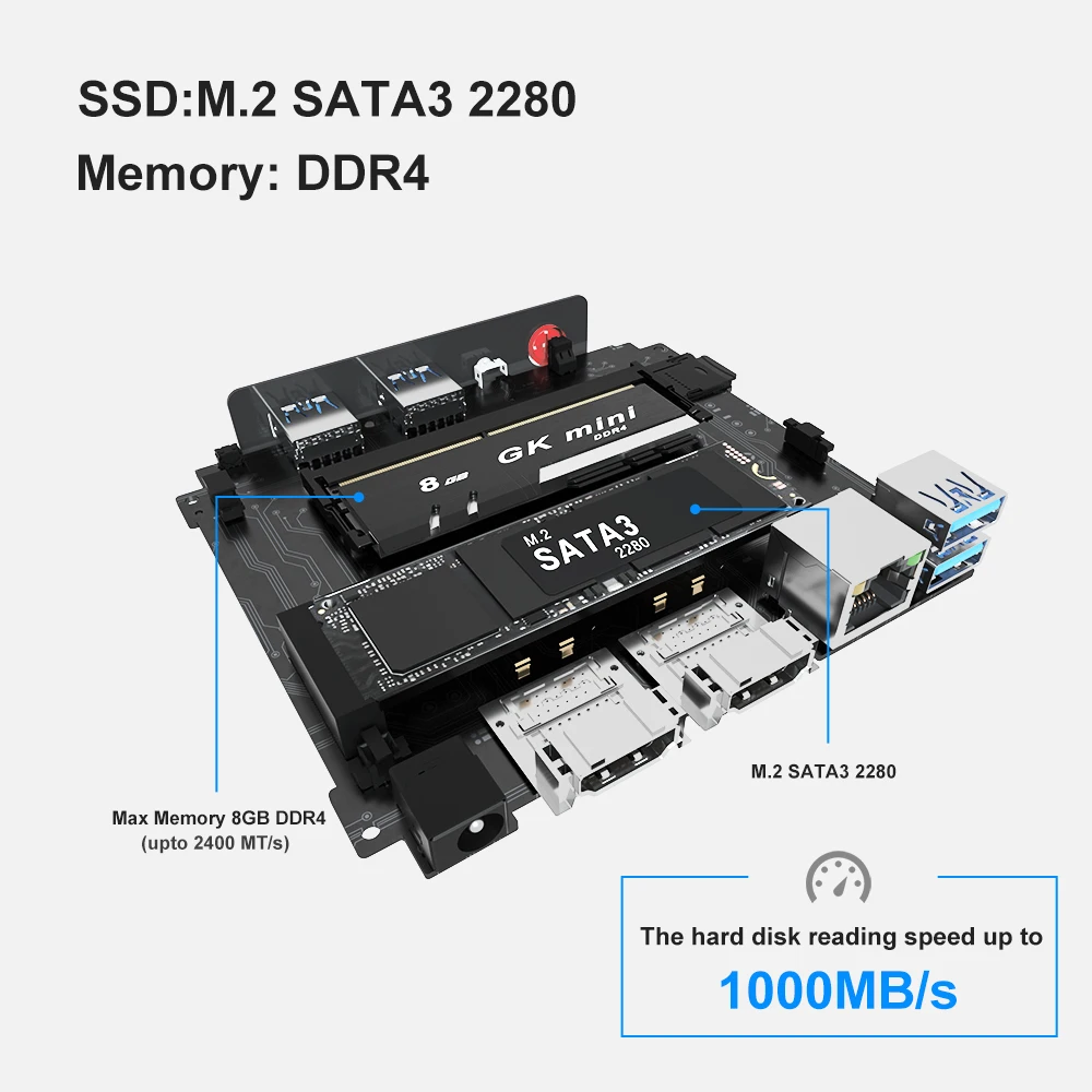 Мини ПК Beelink GK Mini Windows 10 Pro Intel Gemini Lake J4125 DDR4 8 Гб 2021 ГБ SSD 128G WiFi Bluetooth 4K PK GK3V 5 8|Мини ПК| |