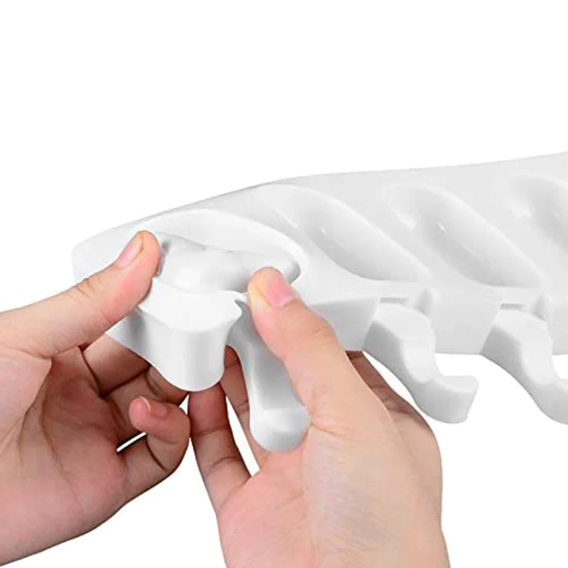 Белая силиконовая форма для мороженого с 8 емкостями многоразовая изготовления