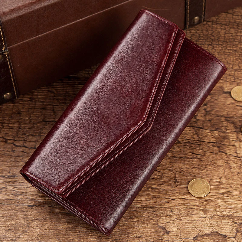 Женский кожаный кошелек с Rfid-защитой удобный Дамский бумажник на защелке клатч