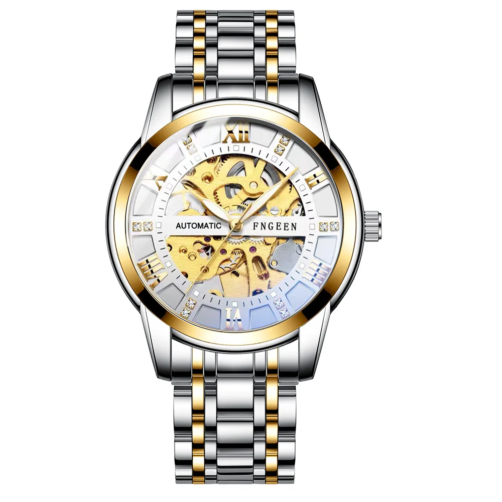 Новые Роскошные полые мужские часы брендовые автоматические механические с