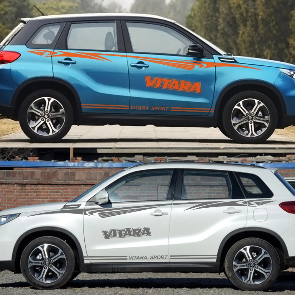 2 шт. автомобиль обе стороны двери наклейки для Suzuki Vitara Авто полоса виниловые