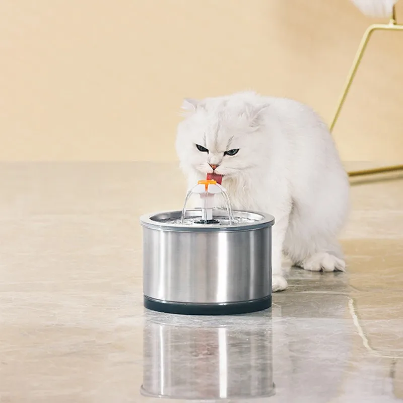 

Pet Smart Electric Circulating Water Led Light All-steel Water Dispenser (without Adapter)