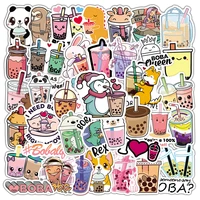 103050pcs cute cartoon pearl milk tea girl stickers pack aesthetic luggage laptop guitar phone stationery sticker kids toy