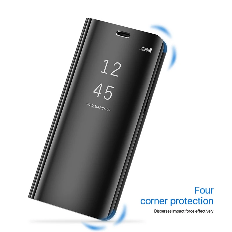 Роскошный зеркальный смарт чехол с подставкой для Vivo V9 Y85 Y53 2017 Y69 Y66 Y67 V7 Plus Y71 Y83 Pro Nex