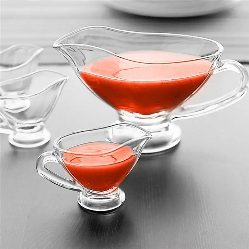 210ml прозрачный Стекло соус уксус чашка Western Еда Варенье шикарный приправа Кофе