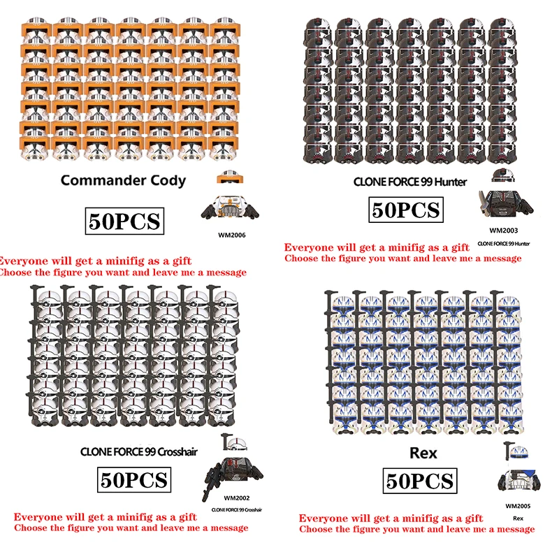 

Конструктор Военный 501st Star Minifigs, детали оружия, кубики, игрушки WM6095