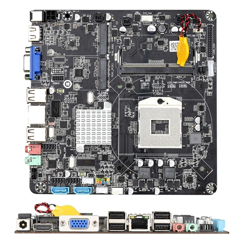 

2021 New HM55B PGA988 Desktop PC Mainboard DDR3 SATA II ITX Motherboard for Host/HTPC/Advertising Machine/Radio 8GB USB 2.0