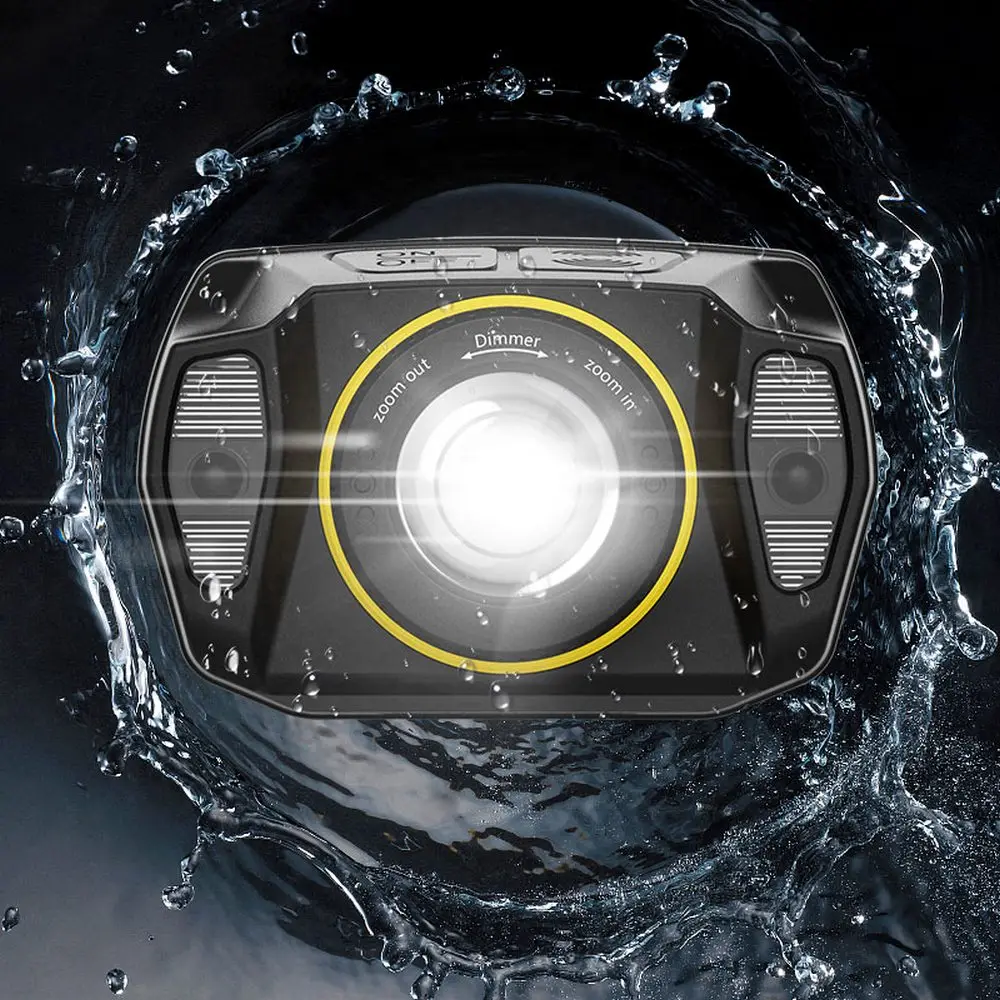 

XPG COB Headlight LED Red Outdoor Headlight Rechargeable Sports Headlight with 5 Modes, Used for Hiking, Cycling and Fishing