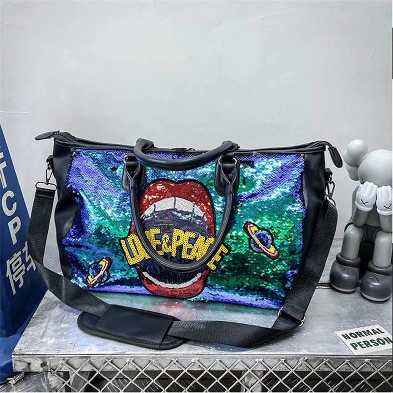 

Блестящие спортивные сумки 2021, многофункциональная дорожная сумка, модная спортивная легкая спортивная сумка унисекс, большая сумка