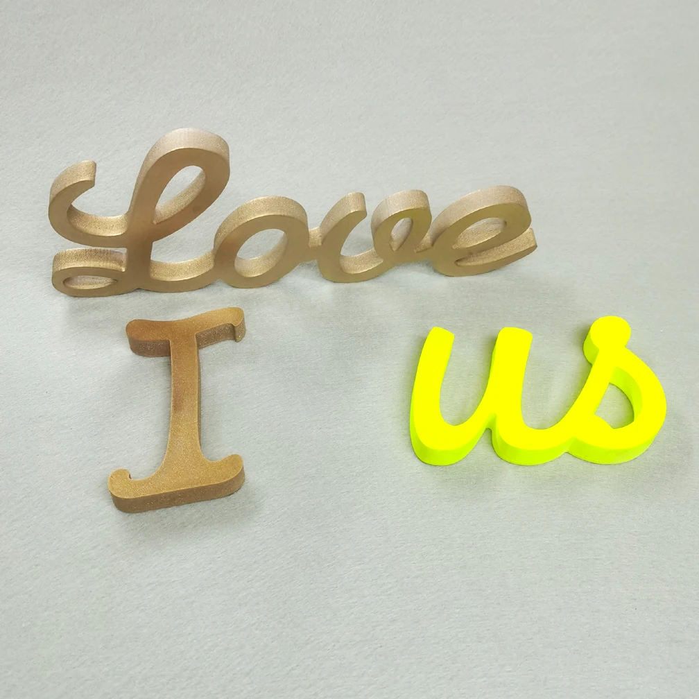 Customized Wood Wooden Words I Love Us Name Logo Shape For Kid's Boy Girls Baby Shower Birthday Wedding Party Decoration Design | Дом и