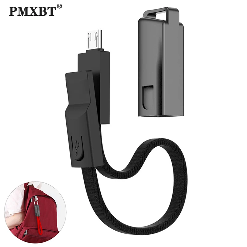 

Keychain USB Cable Band Lanyard Fast Charging For huawei P9 Micro USB Type C Phone Charger Charge Data Sync Short Cord USBC Wire