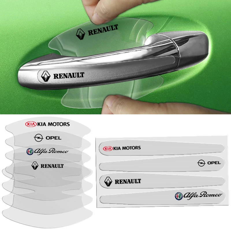 Наклейка на дверную ручку автомобиля прозрачная пленка с эмблемой для Skoda Octavia