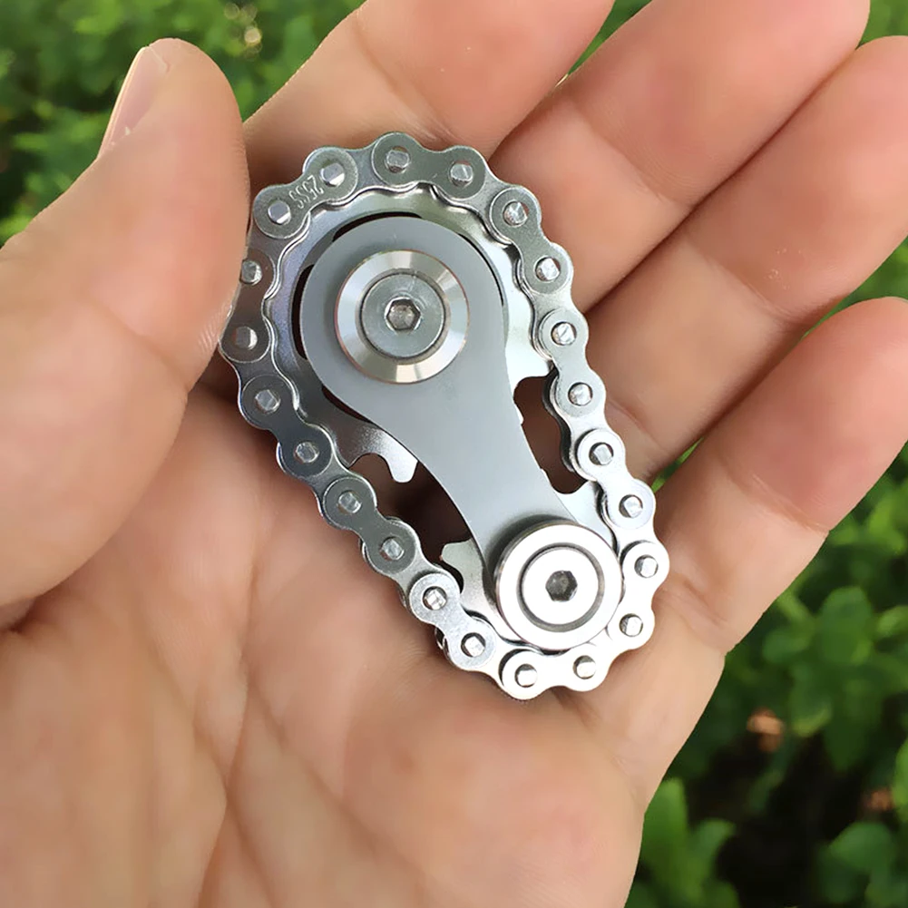 

EDC Sprockets Chains Stainless Steel Gearwheel Spinning Top Fun Portable Fingertip Gyro Silent Rotation Toy Gift Decompression