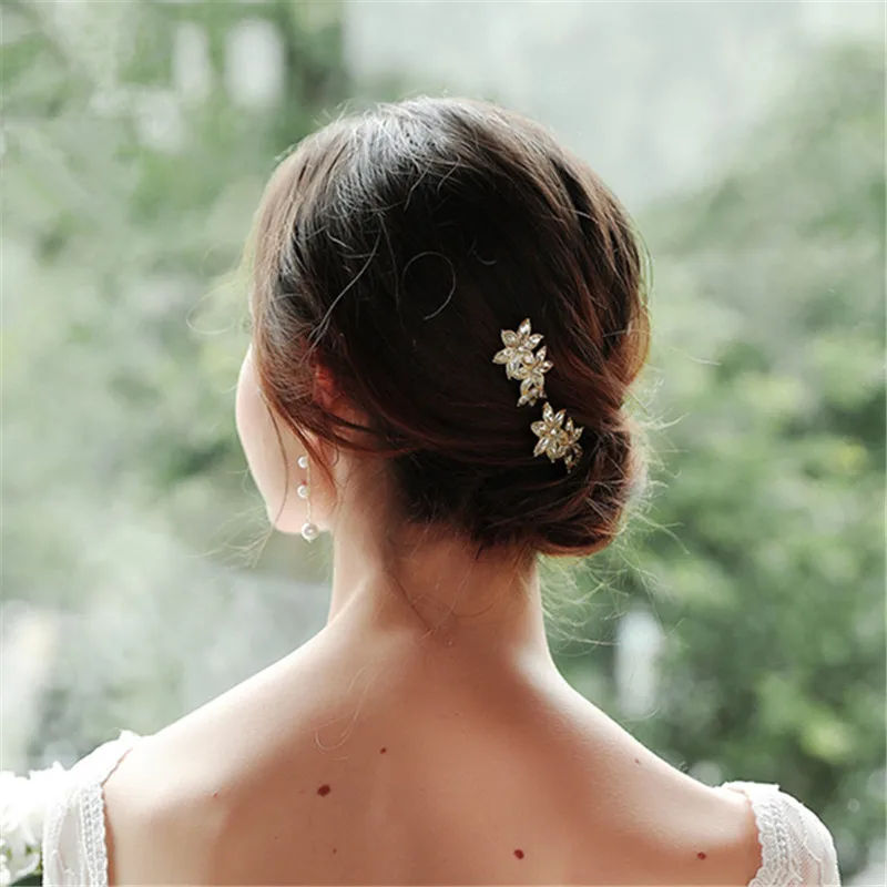 Горячая продажа новый стиль цветок u-булавка ручной работы шпилька сплав