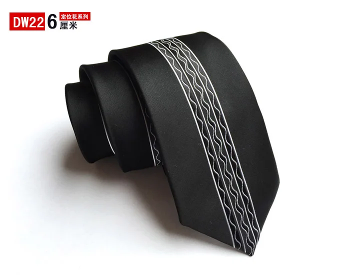 

Новые Модные Узкие галстуки, дизайнерский галстук-бабочка, черный с белой индивидуальной полосой