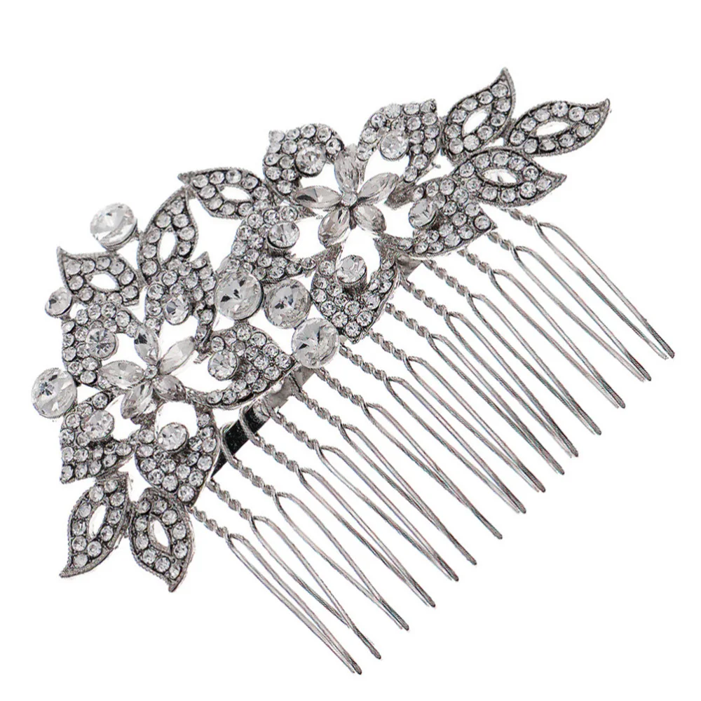 

1pc Delicate Rhinestone Hair Comb Bride Hair Accessory Headdress