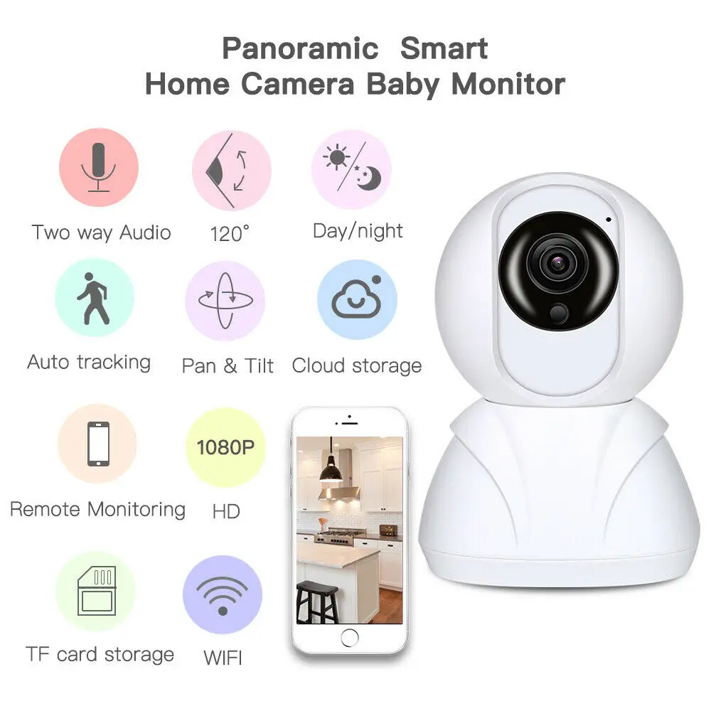 WiFi Беспроводная ip-камера HD 1080P видео безопасность панорамная веб-камера 360