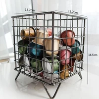 capsules storage basket blackgoldsilvery plating display nespresso dolce gusto stainless coffee pod holder stand metal rack