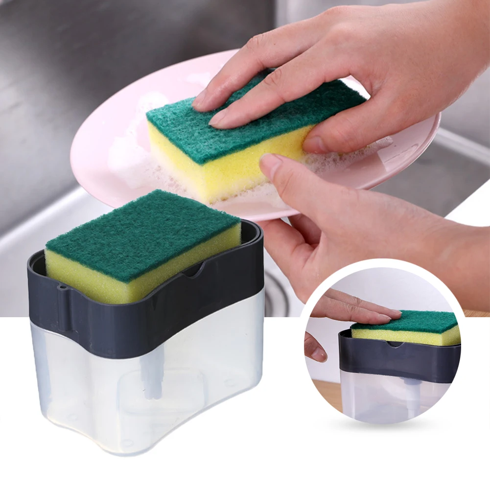 Диспенсер для мыла с держателем губки диспенсер жидкости - Цена: 74.93