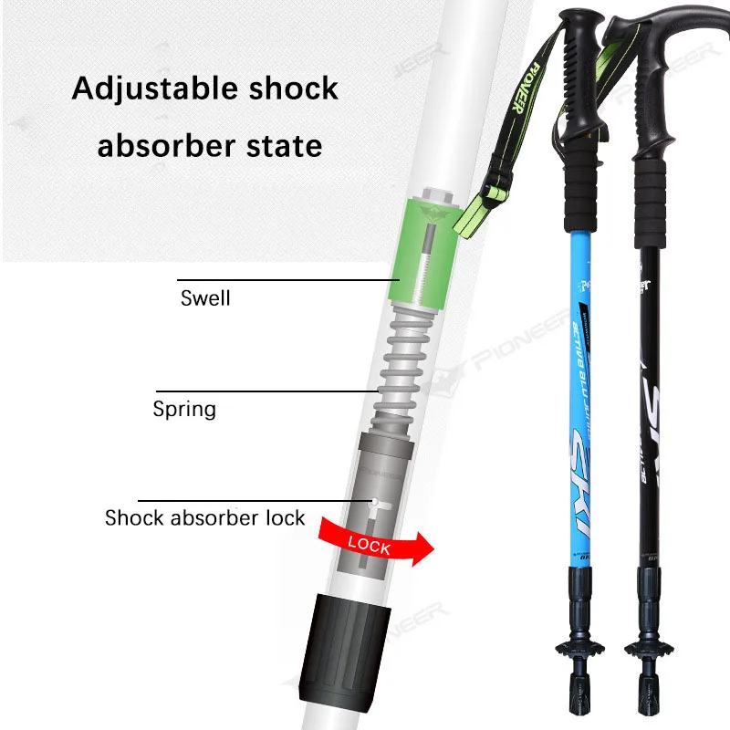 Трость из алюминиевого сплава с Демпфированием 3 секции 135 см Внутренний замок