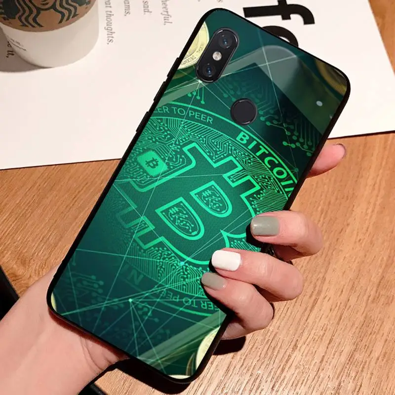

BITCOIN coins fashion pattern high quality Phone Case shell For Xiaomi Redmi note 7 8 9 t k30 max3 9 s 10 pro lite