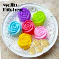 10pcs rose mold diy food grade silicone mini cupcake cake tool muffin cookie baking molds chocolate soap pastry decorating set