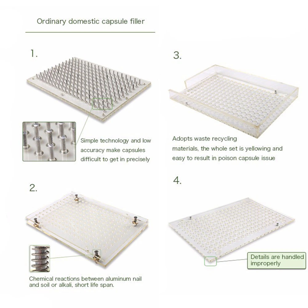 Size00 до 4 заполнитель капсулы оргстекло Кофе машина для наполнения порошком