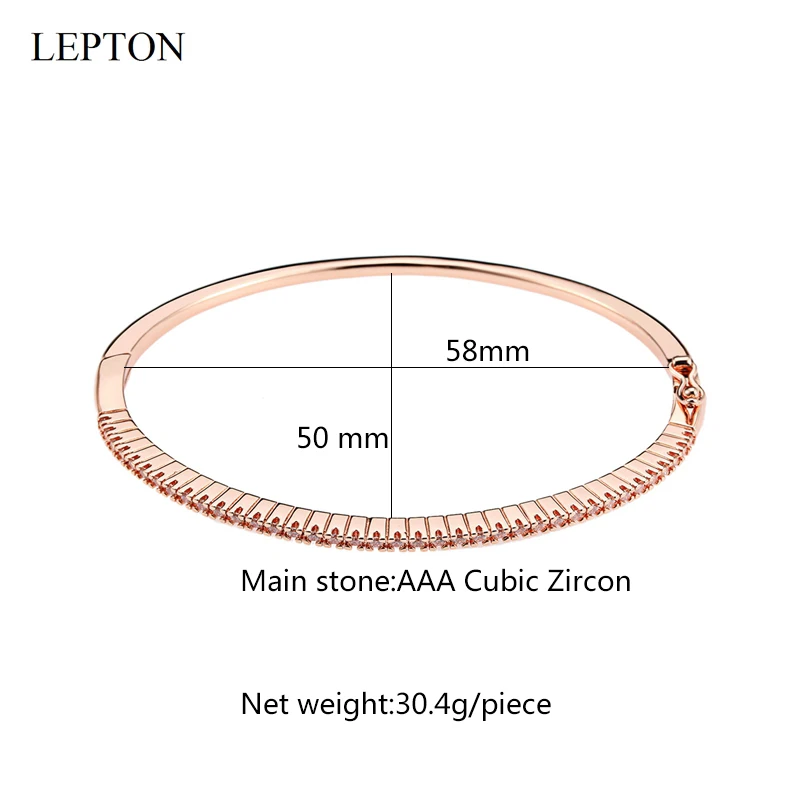 Роскошные браслеты из розового золота с низким ключом белые кубическим