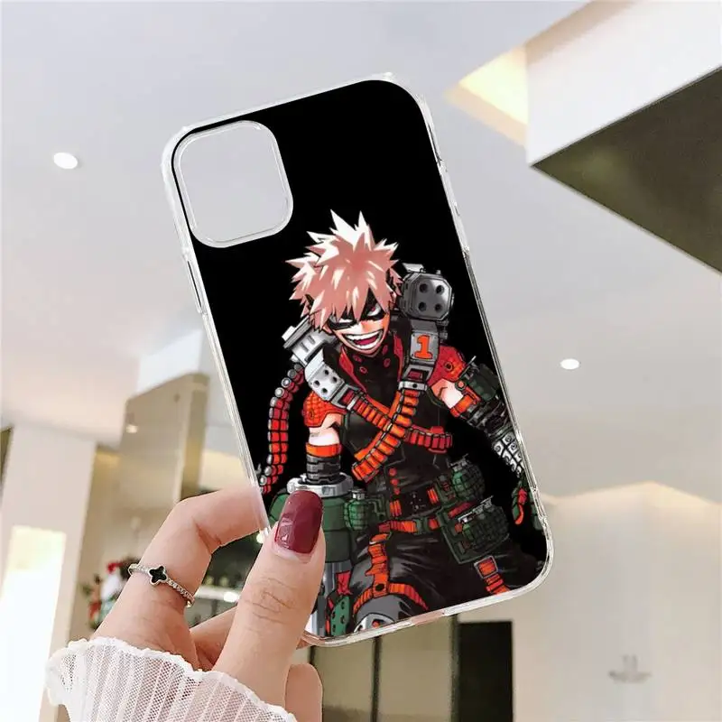 

Katsuki Bakugo BNHA Phone Case Transparent soft For iphone 5 5s 5c se 6 6s 7 8 11 12 plus mini x xs xr pro max
