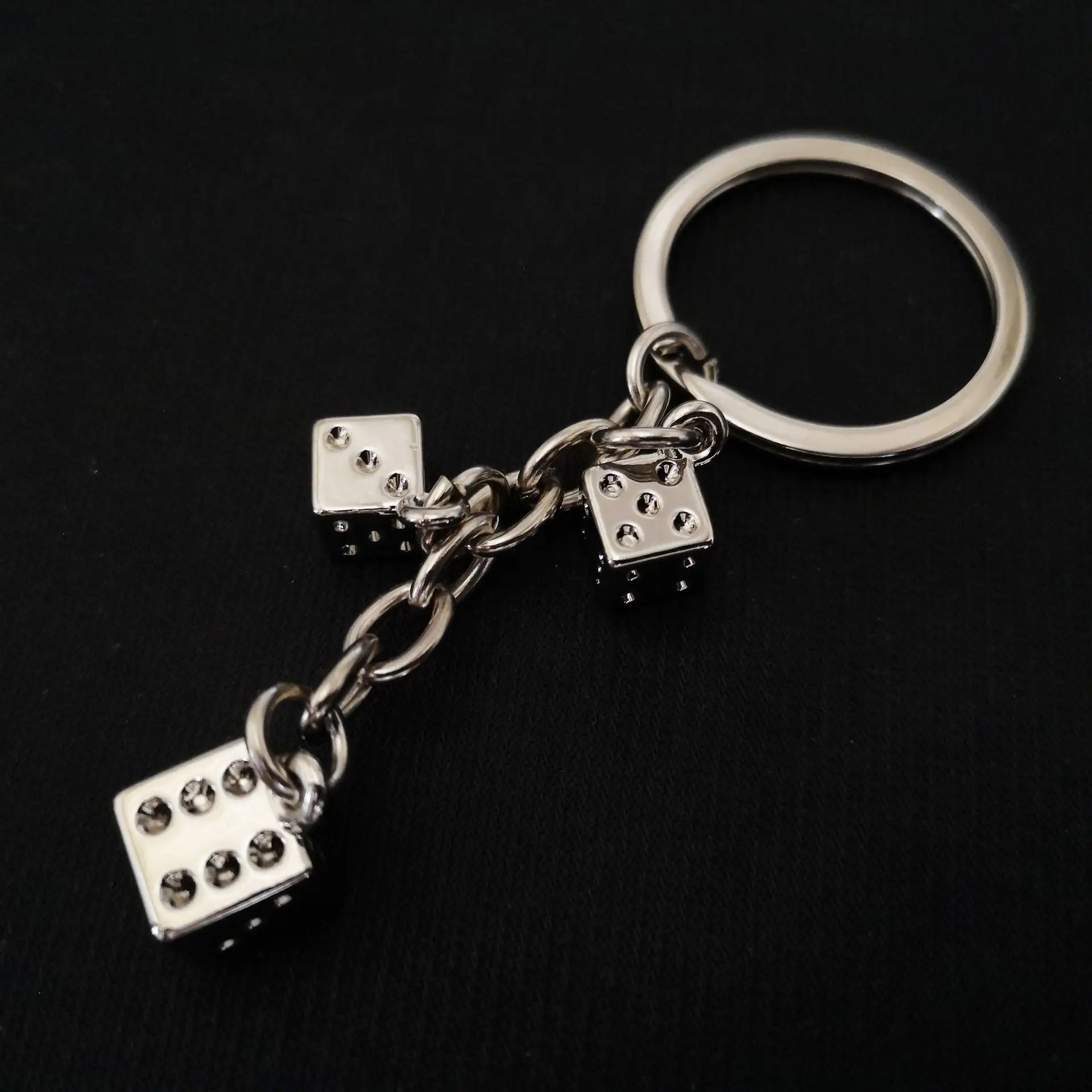 

3D dice keychain key ring creative key chain key holder high quality portachiavi chaveiro llaveros hombre bag charm