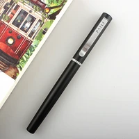 luxury new frosted black 5002 fountain pen 0 38mm nib metal clip ink pens stationery school office supplies