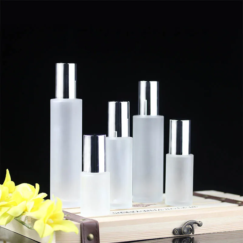 Бутылка из морозного стекла пустой косметический упаковочный контейнер флаконы