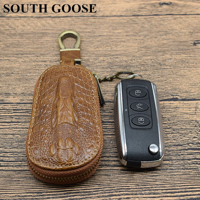 Ключница для автомобиля из натуральной кожи с крокодиловым узором | Багаж и сумки