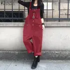 Вельветовый комбинезон Caftan ZANZEA 2022, женские летние комбинезоны, Комбинезоны на подтяжках, Женские однотонные брюки, Осенние повседневные Комбинезоны