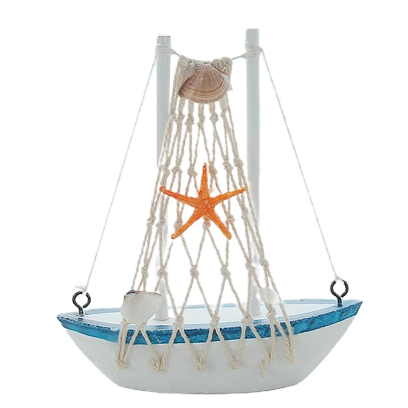 

Marine Nautical Creative Sailboat Mode Room Decor Figurines Miniatures Mediterranean Style Ship Small boat ornaments
