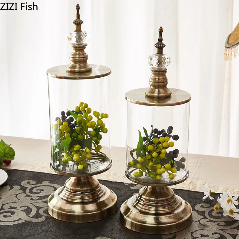 Скандинавский винтажный Декор для дома железная стеклянная банка Снэк конфеты