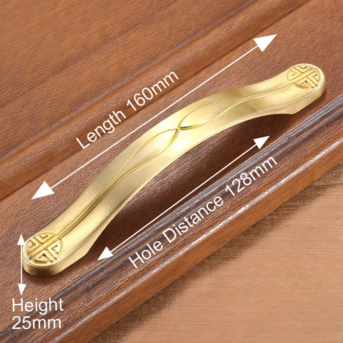 Handle-T1081-128 KAK медные латунные ручки шкафа для двери кухонного шкафа ручки для выдвижных ящиков Европейское винтажное Золотое оборудование для обработки мебели - Цвет: Handle-T1081-128