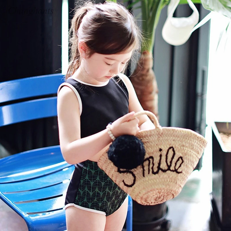 Детский купальный костюм 4 в 1 для малышей 6 лет розовый и черный детский пляжная