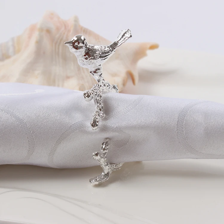 

4pcs/lot upscale napkin rings, napkin holder plum gold, silver napkin ring towel ring hotel Western dinner table decoration
