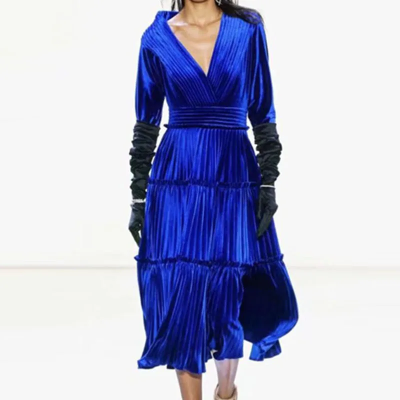 Высокое качество Новая мода 2019 дизайнерское подиумное Платье женское с длинным