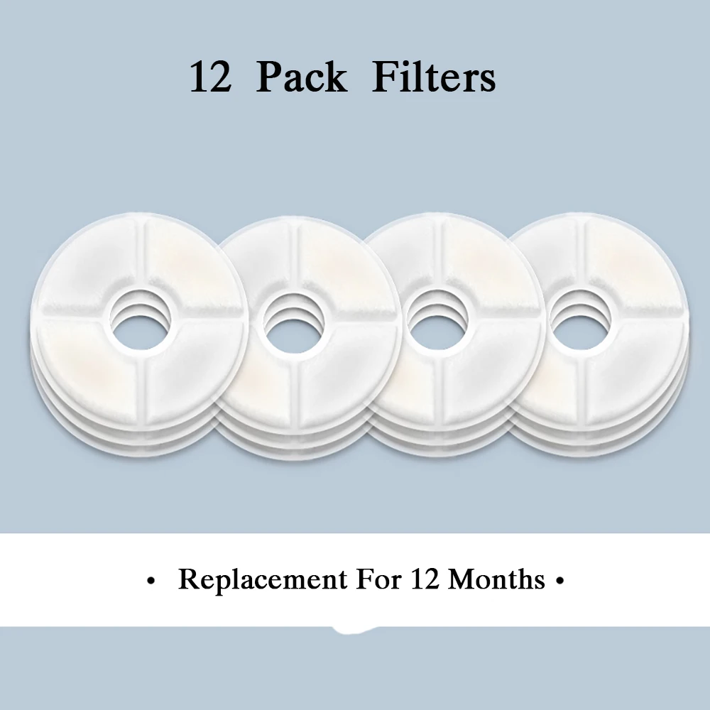 

Cat Water Fountain Filter Stainless Steel Top,12 Carbon Filters Pack, Cat Fountain Pet Water Fountain Activated Carbon Filter
