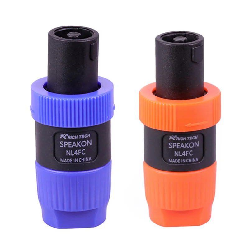 

50pcs/lot 4 Pin Speaker Power Amplifier Connector NL4FC 4 Pole 4 Cores Male Plug Audio Loudspeaker AC Power Plug Connector