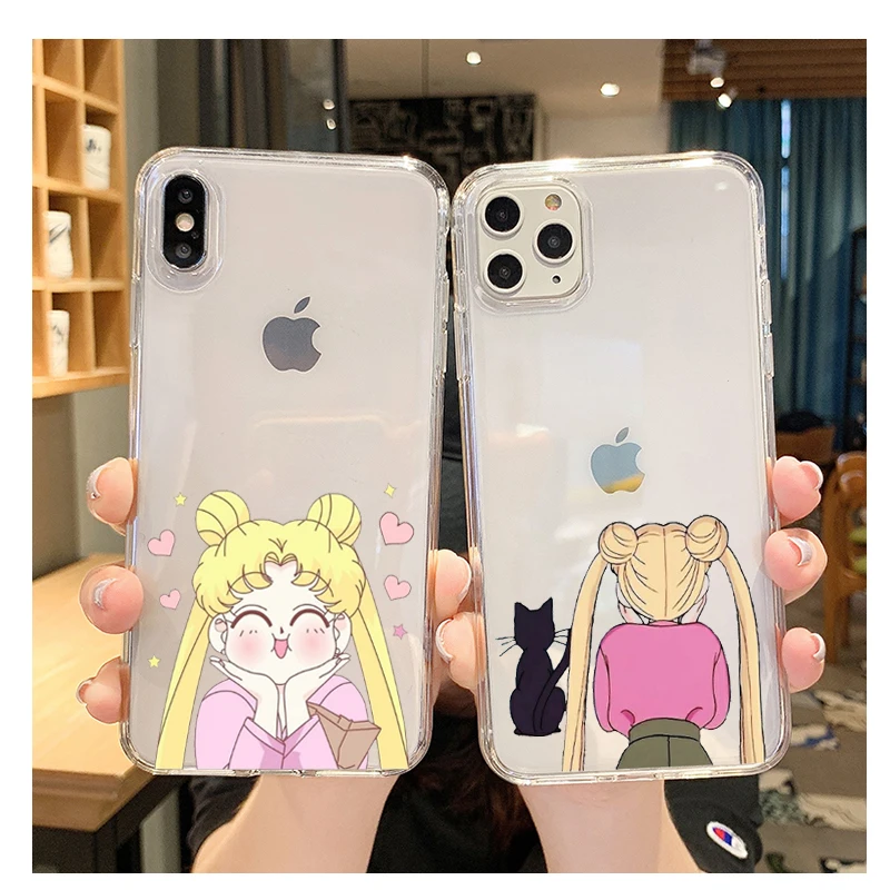 Розовая обувь для косплея Аниме Сейлор Мун платье принцессы Обложка iphone 12 11 Pro Max X