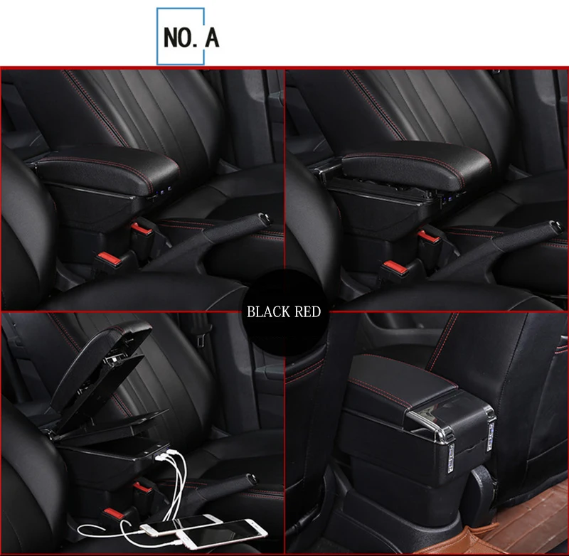 

universal car central container armrest box PU Leather auto car-styling central Store content box cup holder car accessories