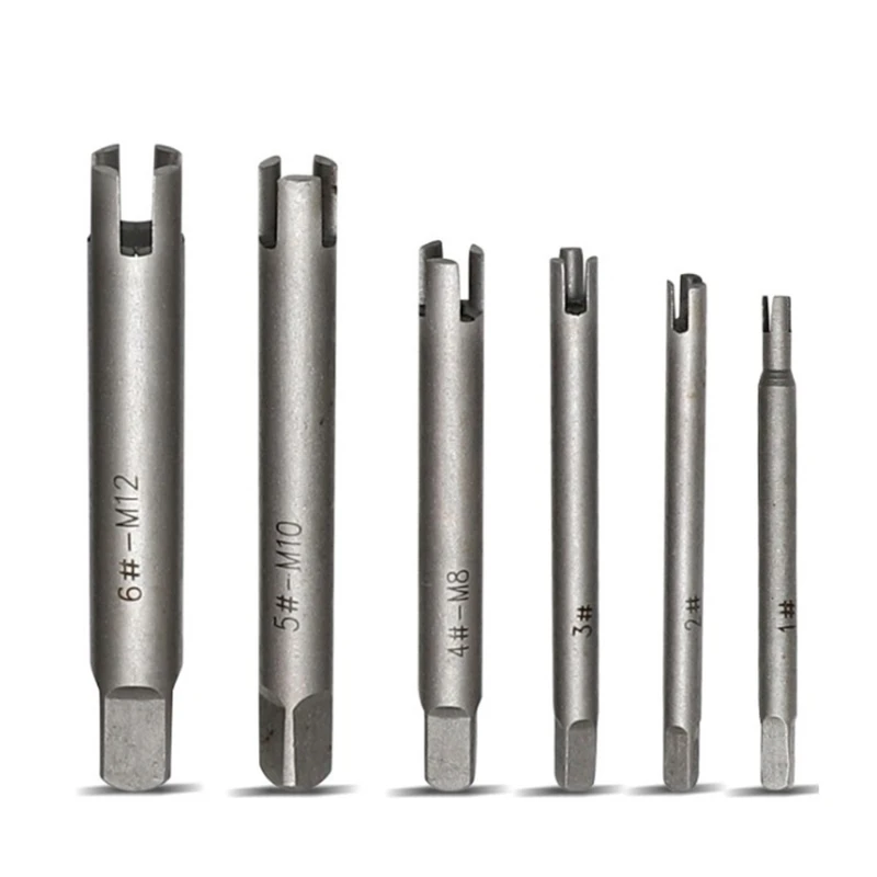 

6 Pcs Stripped Screw Extractor Set Broken Tap Extractor Removal Tool Kits