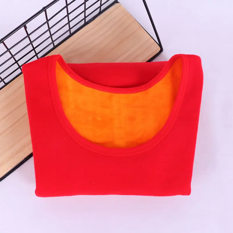 red O-neck tops Осень Зима плюс бархатная футболка с длинным рукавом Женская Толстая теплая хлопковая Футболка женская Повседневная футболка Femme тонкие женские топы C5934 - Цвет: red O-neck tops