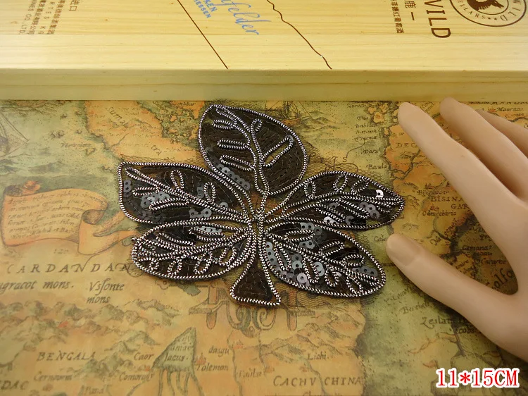 DIY fashion black flower appliques Patches for clothing Embroidery lace patches bags decorative parches applique | Дом и сад