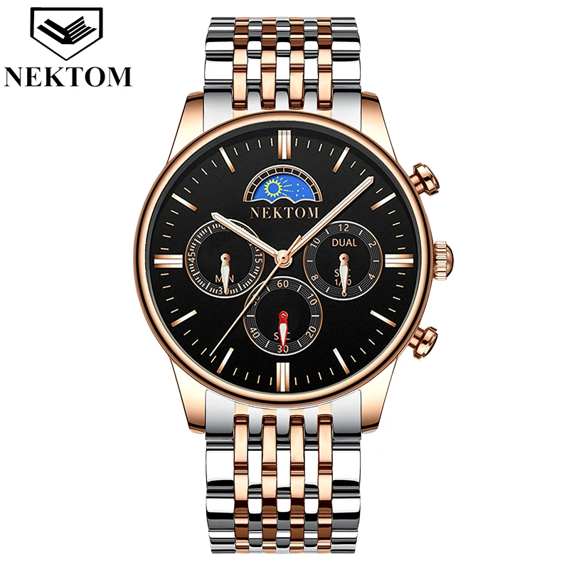 Часы Nektom кварцевые новые модные креативные Роскошные Звездные бизнес спортивные