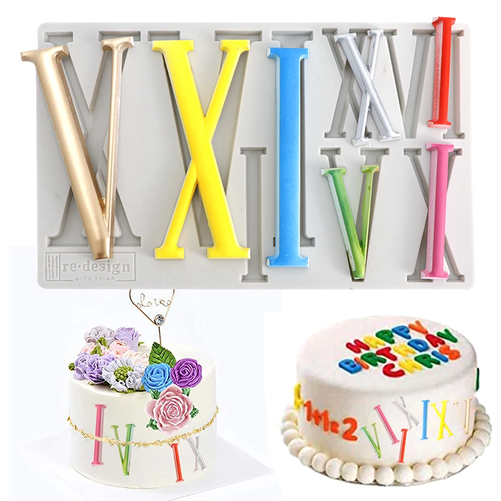 

DIY Roman Numerals Silicone Mold Resin Mould Letter Keychain Pendant Cake Baking Decoration Used For Jewelry Handicraft Making